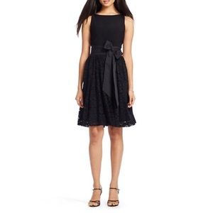Ralph Lauren lace Jersey black dress with sash